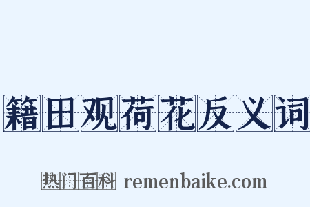 籍田观荷花反义词是什么意思的图片